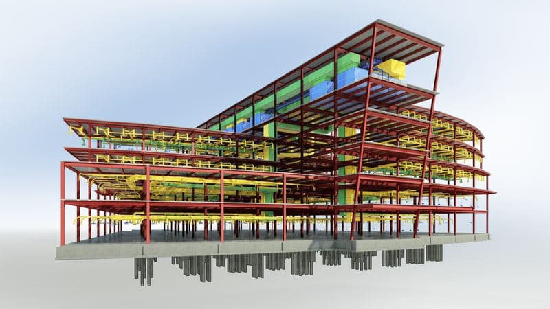 Architectural BIM model coordinated with specification data