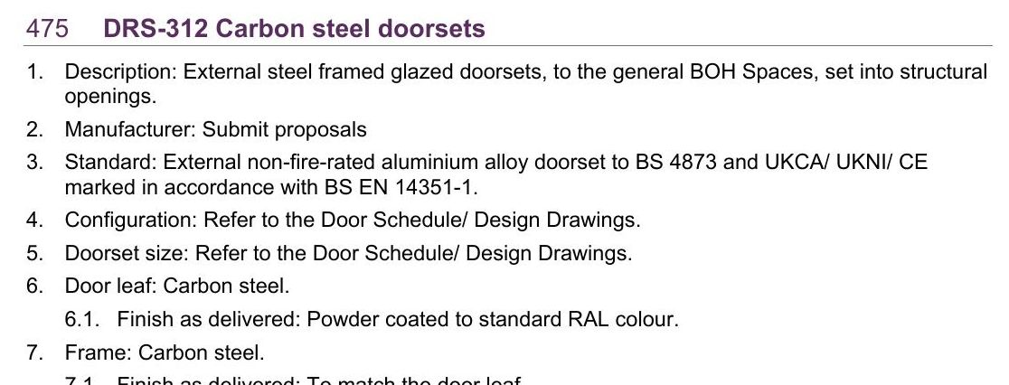 L20B / 475 · carbon steel doorset, aluminium standard