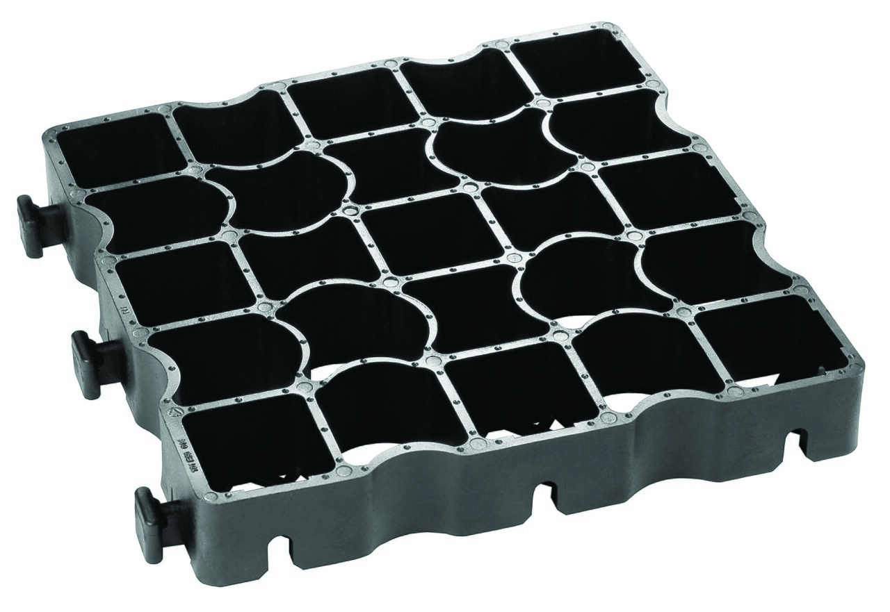 A plastic cellular ground reinforcement grid