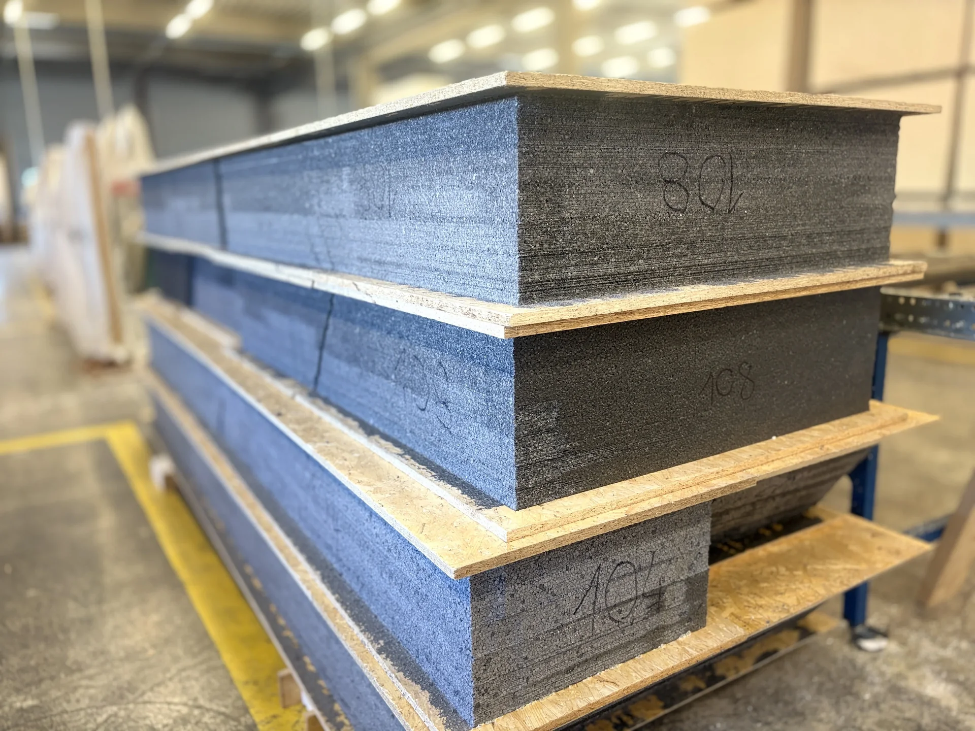 A SIP roof panel with OSB/4 skins and a graphite EPS core