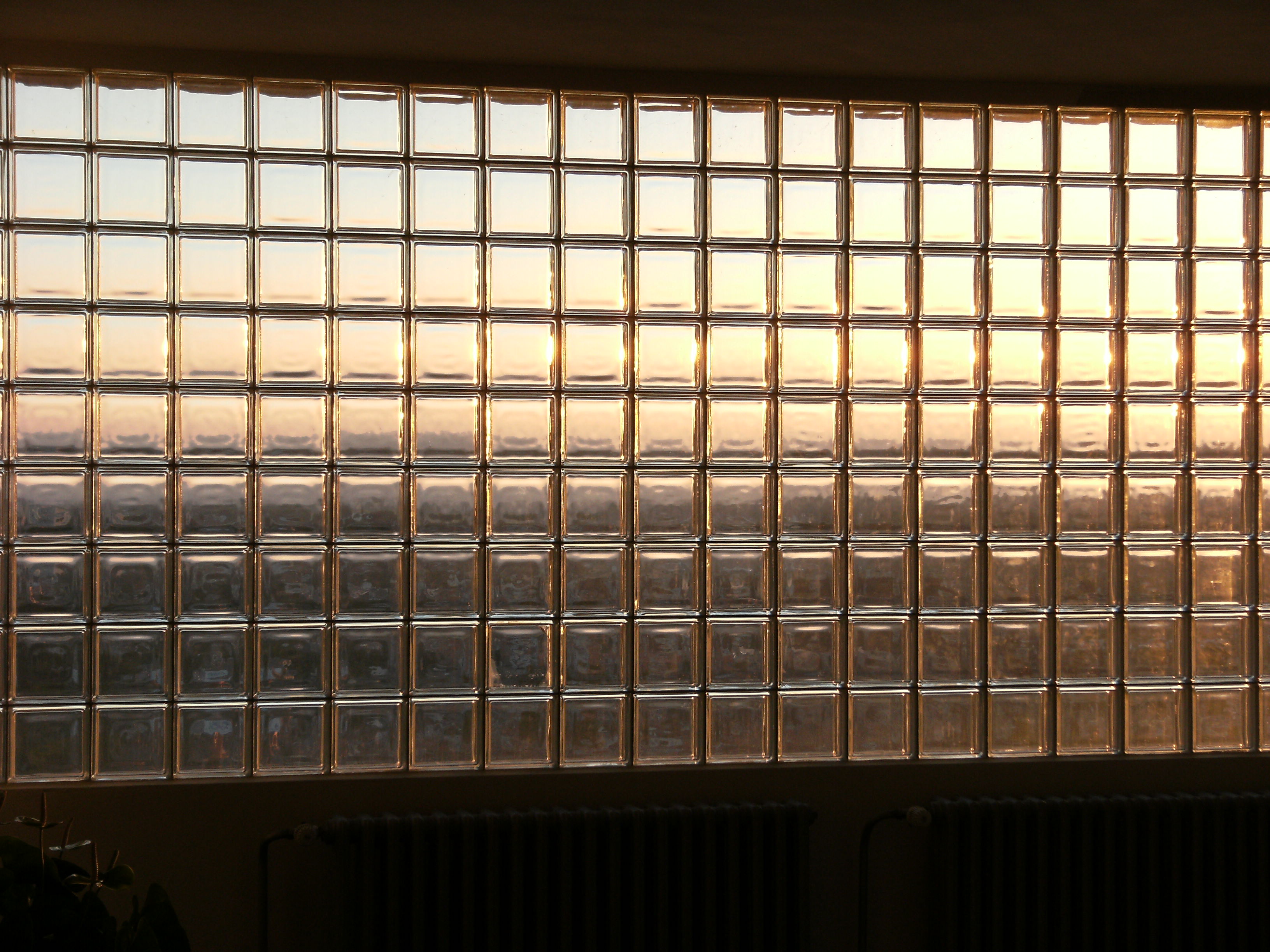 A glass block wall in building no. 21 in Zlín, Czech Republic