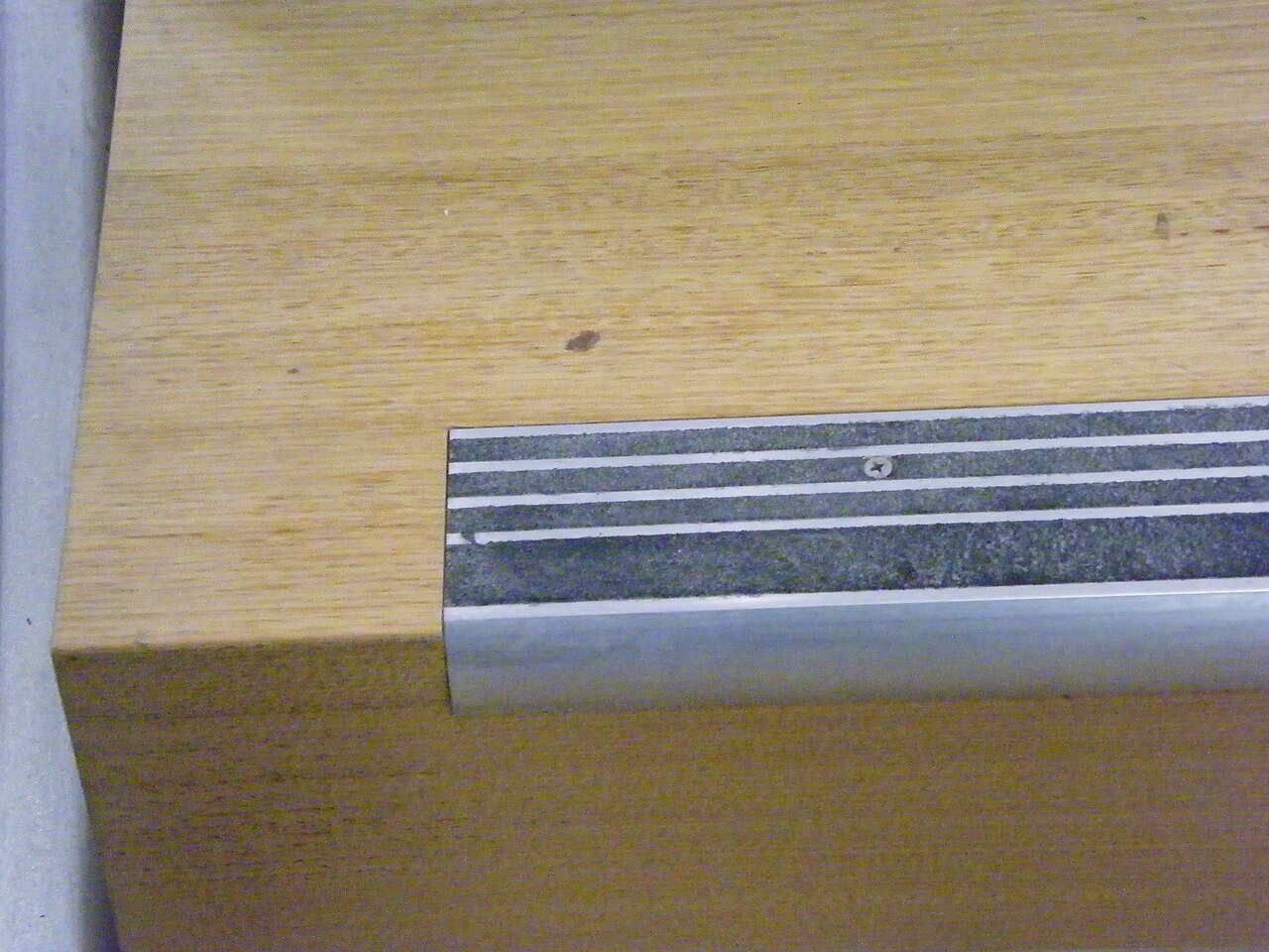 Close view of stair nosings on internal stairs in an office building