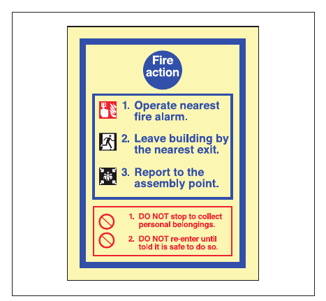 Figure 11: Simple fire action notice