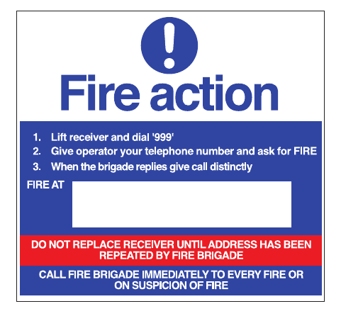 Figure 62: Fire action notice
