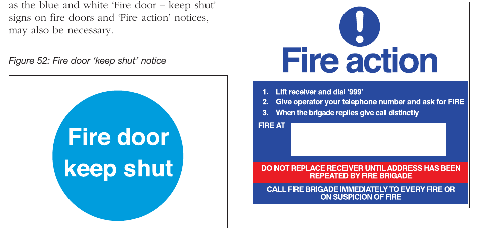 Figure 53: Fire action notice