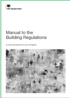Cover of the Manual to the Building Regulations, a code of practice for use in England.