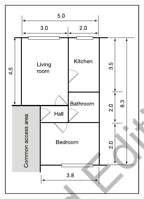 Diagram C1 Ground floor flat plan example