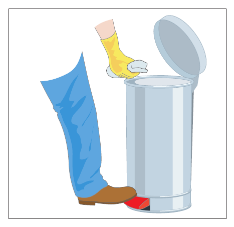 Figure 15: A fire-resisting pedal bin for rags