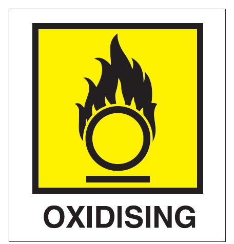 Figure 4: Label on oxidising materials