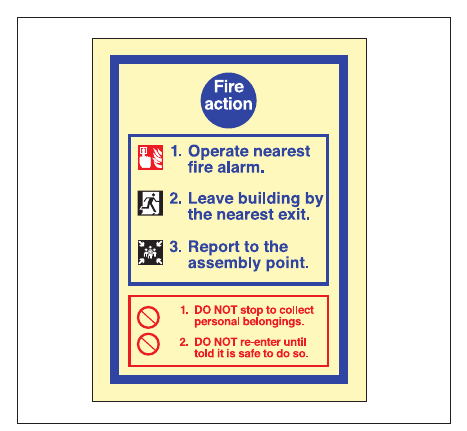 Figure 11: Simple fire action notice