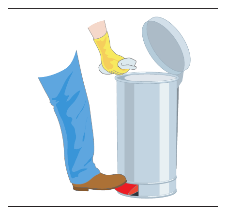 Figure 15: A fire-resisting pedal bin for rags