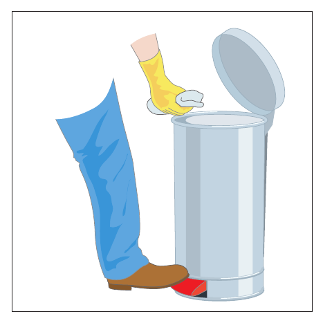 Figure 23: A fire-resisting pedal bin for rags