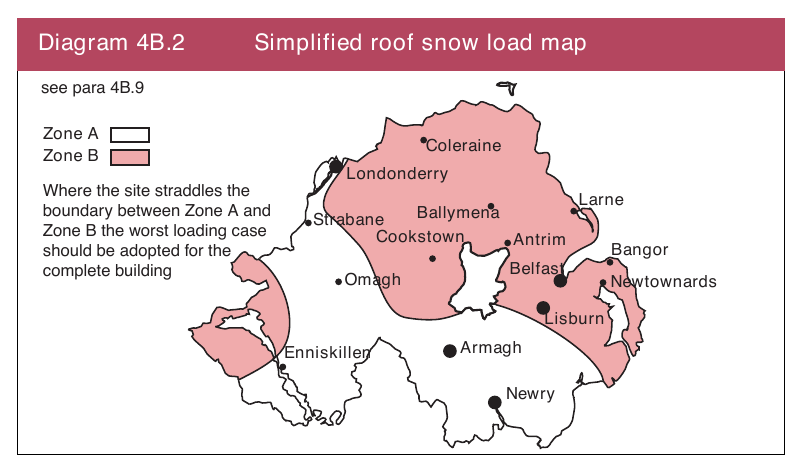 Diagram 4B.2 Simplified roof snow load map