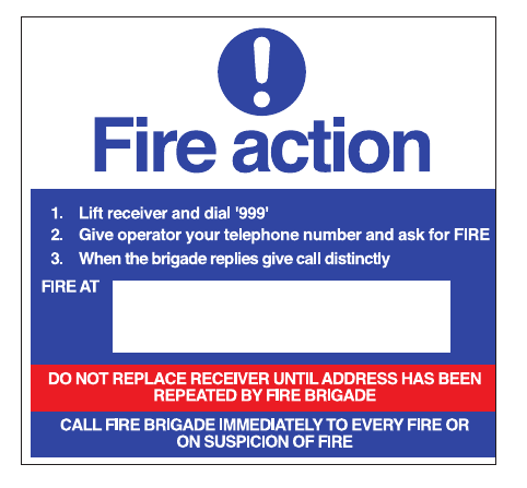 Figure 61: A typical bedroom fire action notice