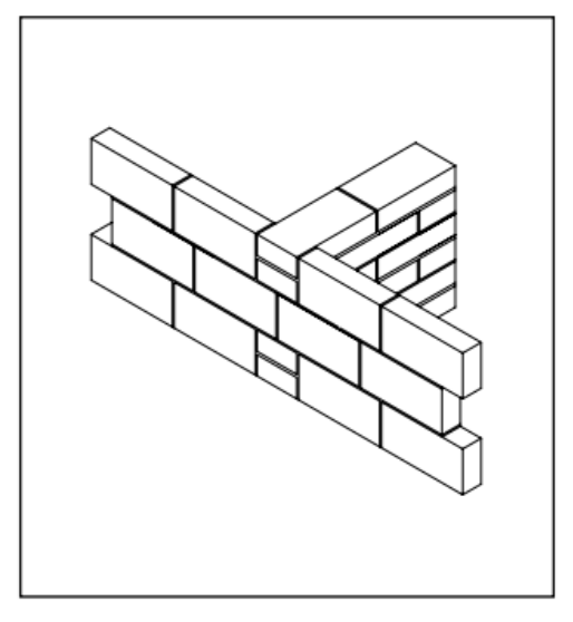 Diagram 2.6 Wall type 1 – bonded junction – masonry inner leaf