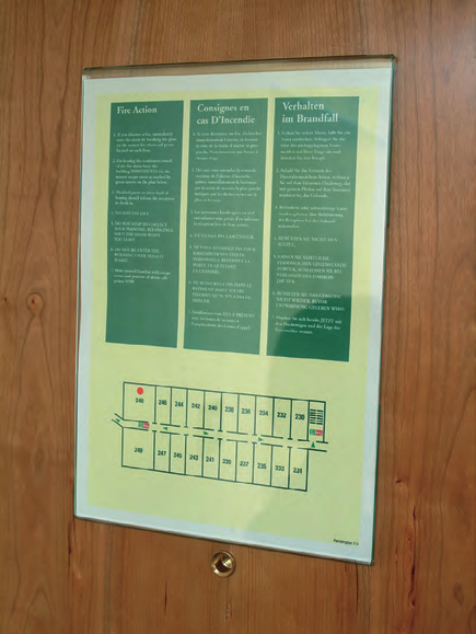 Figure 61: A typical bedroom fire action notice