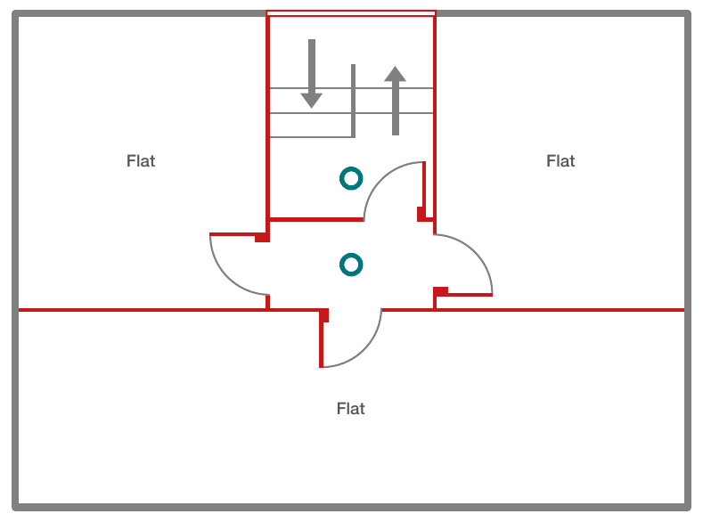 Figure 8 – Lobby access to flats onto stairs