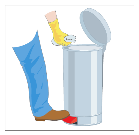 Figure 15: A fire-resisting pedal bin for rags