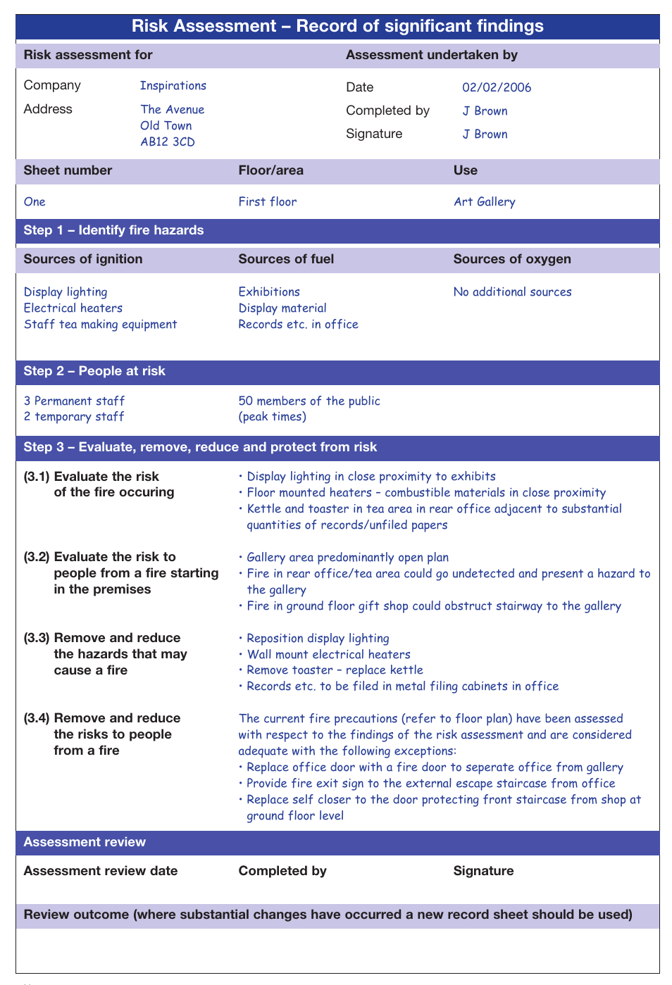 Figure 58: Example record of significant findings