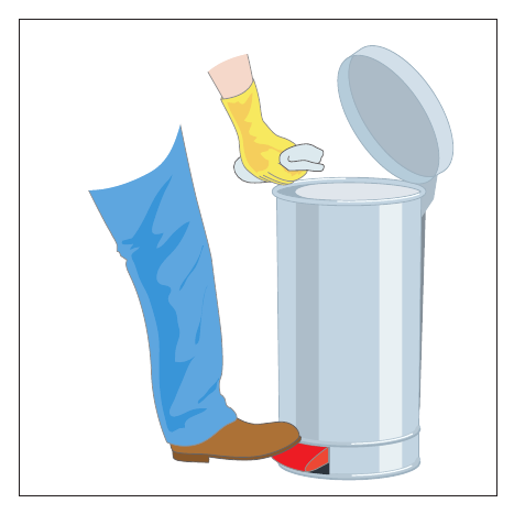 Figure 15: A fire-resisting pedal bin for rags