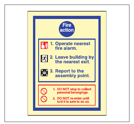 Figure 11: Simple fire action notice