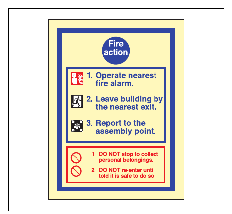 Figure 16: Simple fire action notice