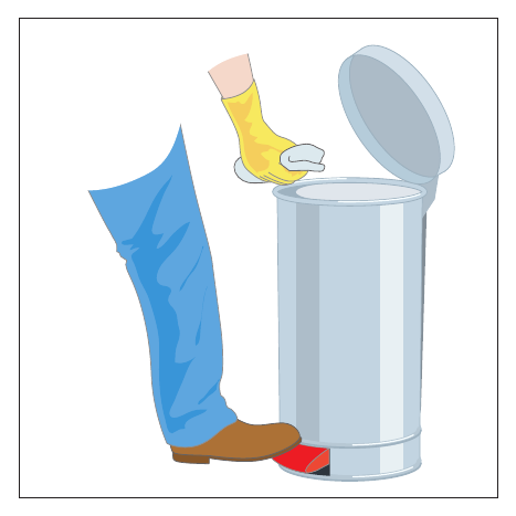 Figure 15: A fire-resisting pedal bin for rags