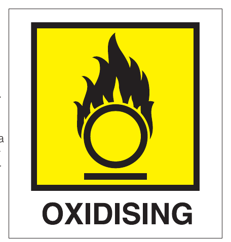 Figure 4: Label on oxidising materials