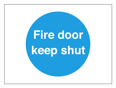 Figure 57: ‘Fire door keep shut’ notice