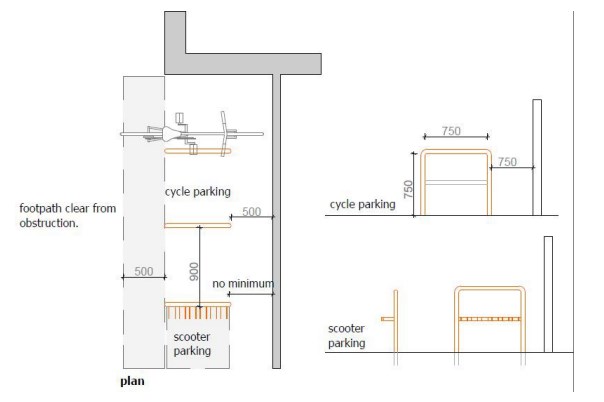 Figure 7.6 Example of cycle and scooter parking