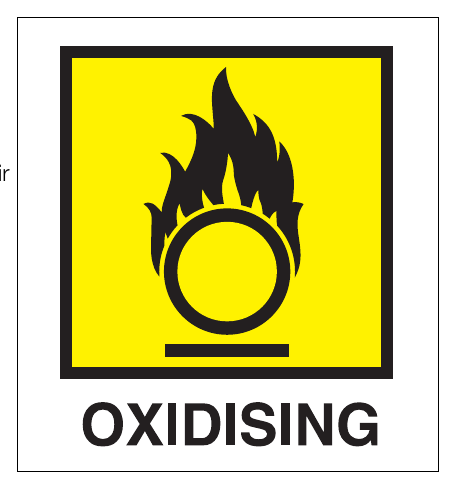 Figure 4: Label on oxidising materials