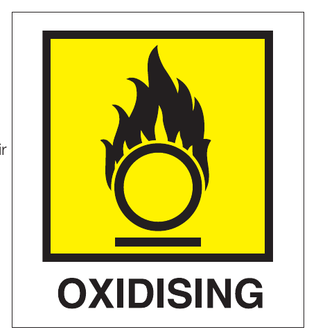 Figure 4: Label on oxidising materials