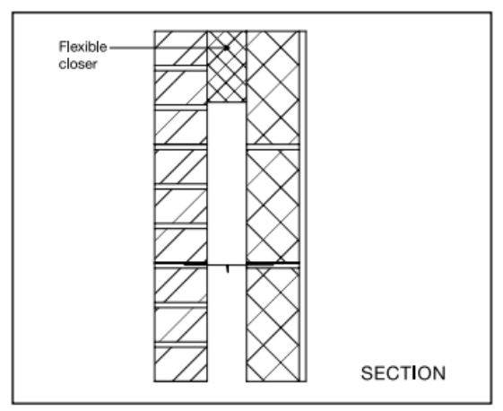 Diagram 2.14 External cavity wall at eaves level