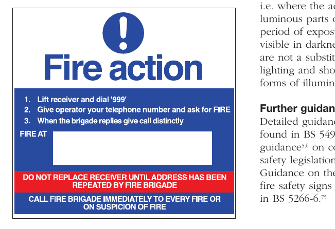Figure 58: Fire action notice